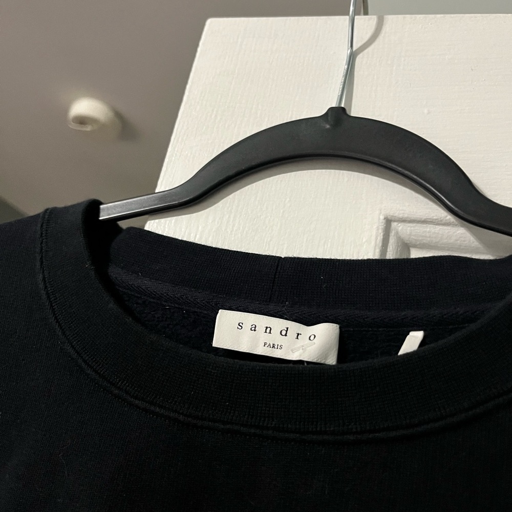 Sandro Paris Embroidered Love Crew Sweatshirt - Picture 3 of 5